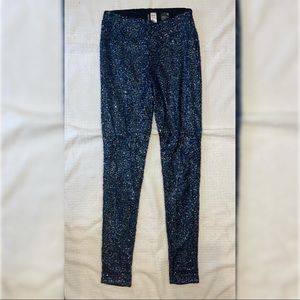 DIVIDED blue and green sequin pants in Small. H&M